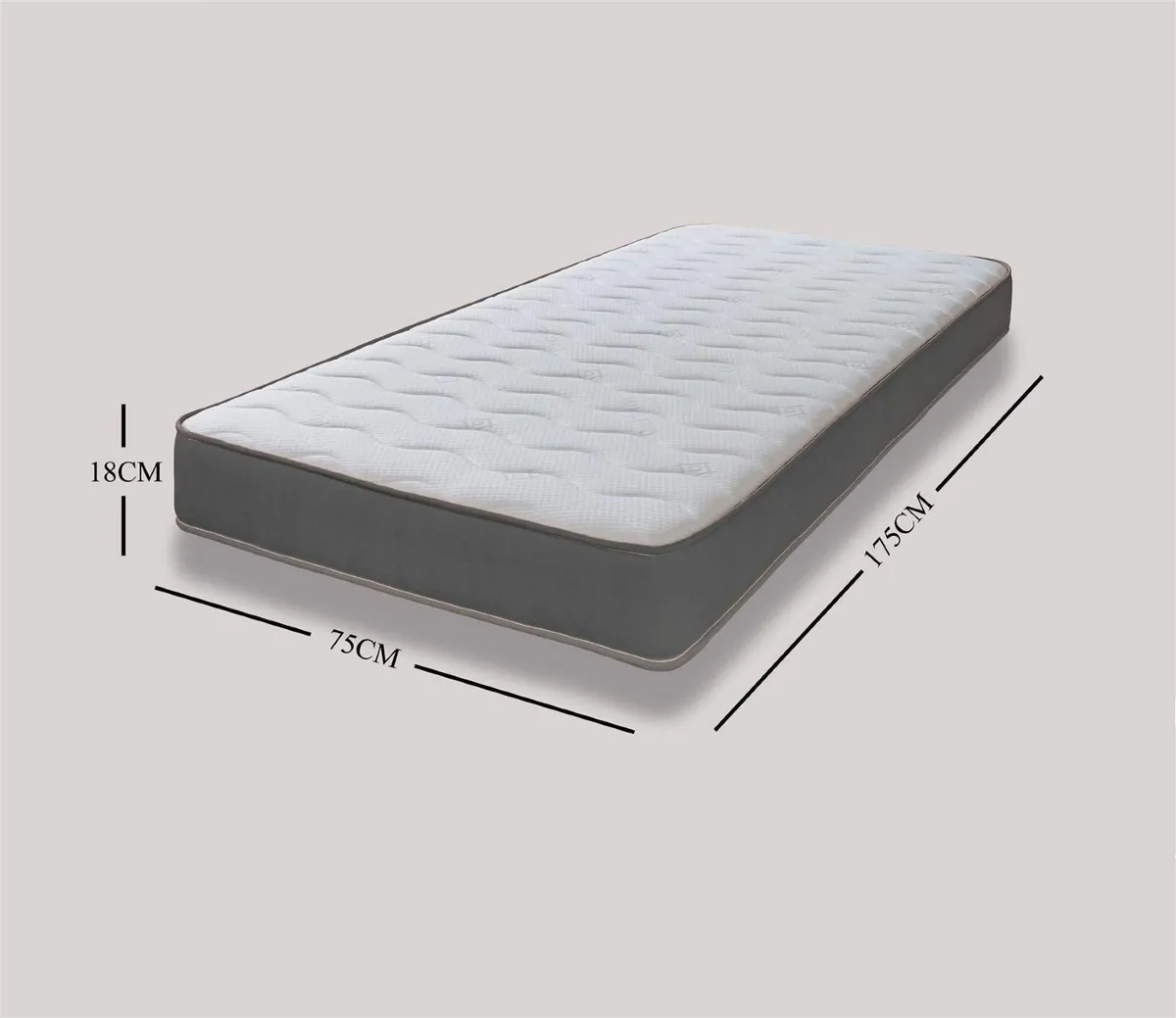 Hybrid Cooltouch Colours Mattress Grey Shorty (75 - Image 3
