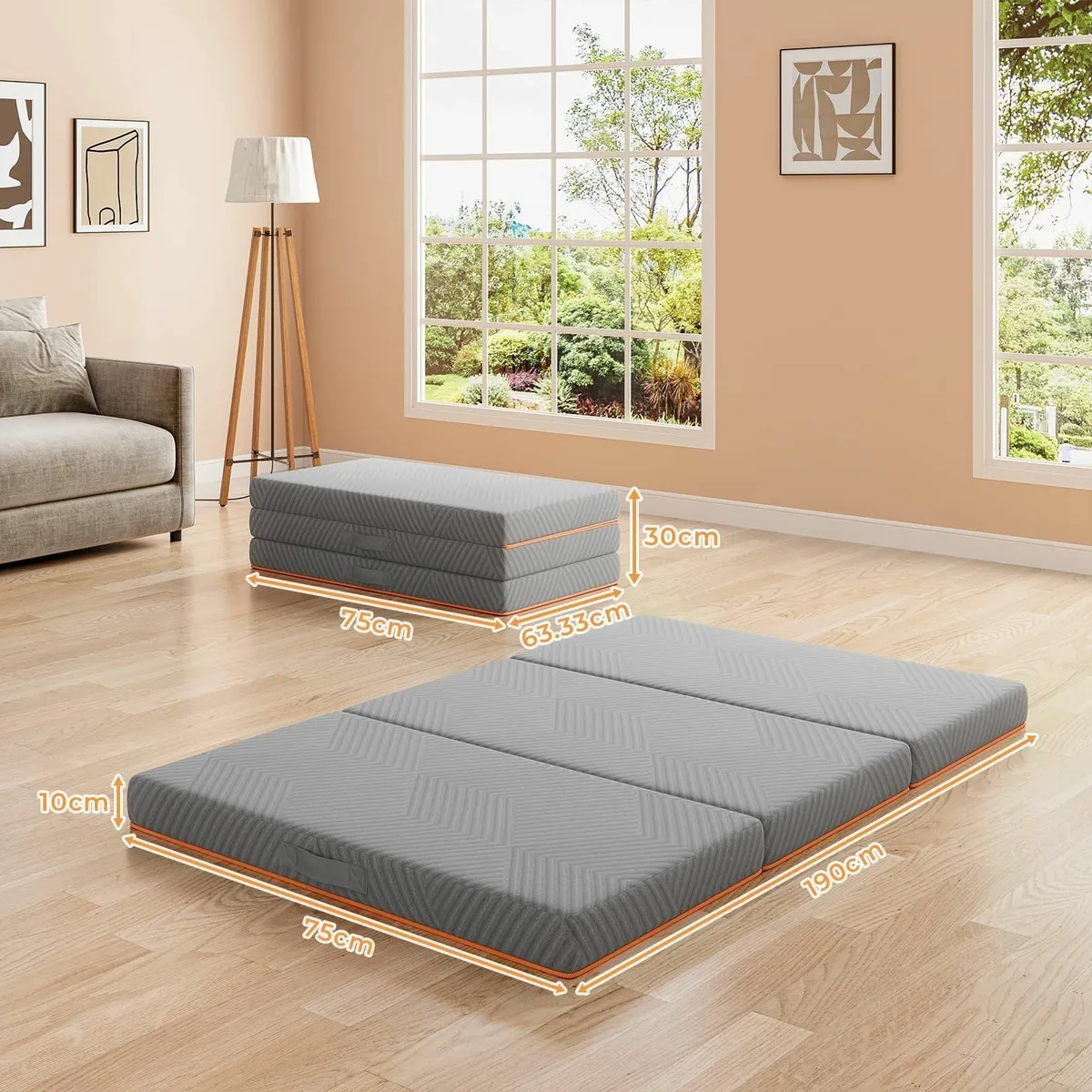 Folding Mattress Small Single 75x190cm 10CM Gel - Image 2