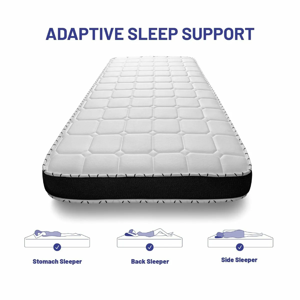 3ft Single Mattress Memory Foam 6 Inch Deep Plush - Image 3