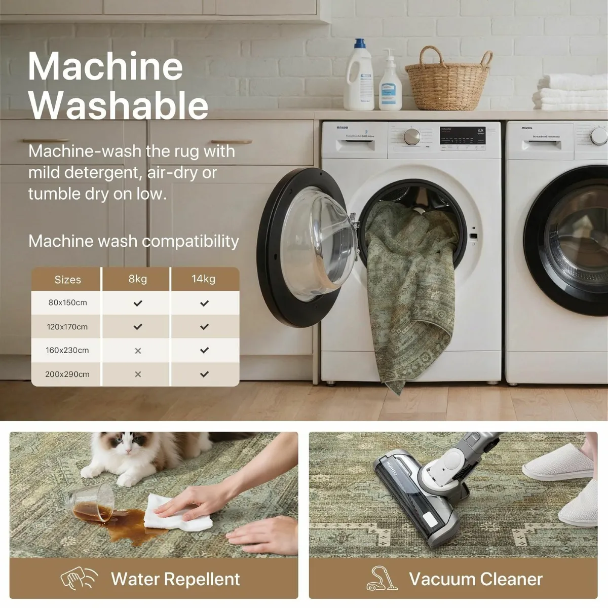 Washable Rug for Living Room 160x230cm Large - Image 2