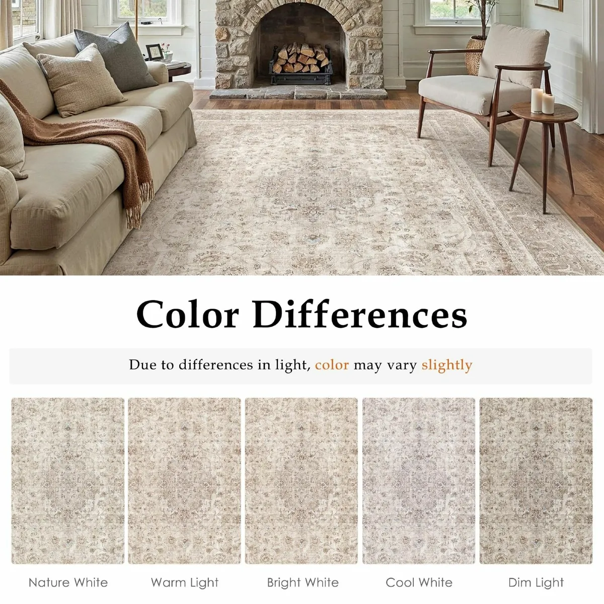 Vintage Living Room Area Beige Rug 240x300cm - Image 2