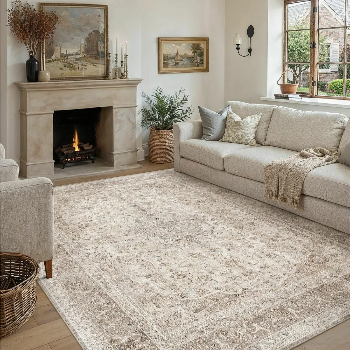 Vintage Living Room Area Beige Rug 240x300cm - Image 4