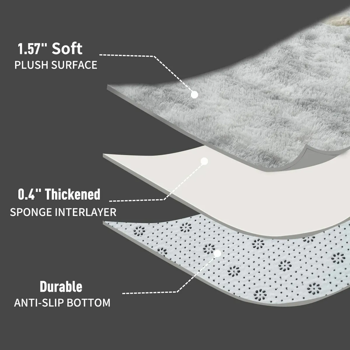 Rugs Living Room 200x300cm Grey Area for Bedroom - Image 3