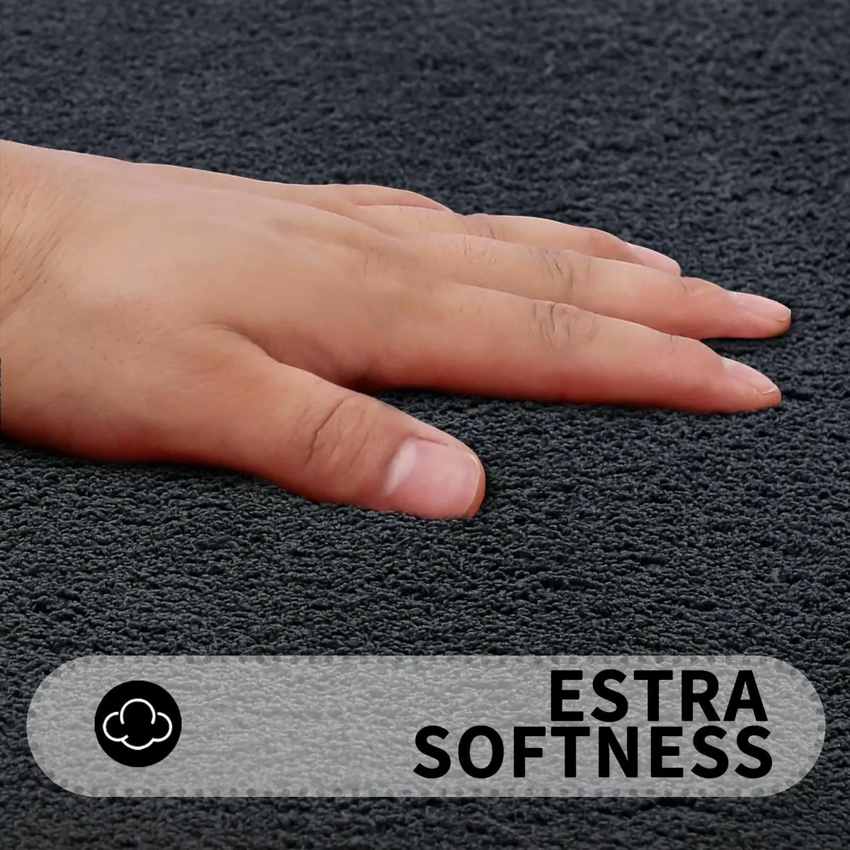 Large Area Rug 200x300 cm Grey Modern Fluffy High - Image 3