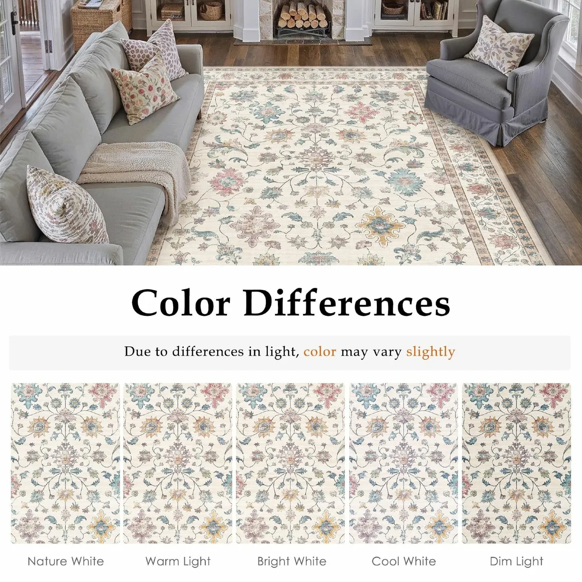 Rugs Living Room 200x300 cm Vintage Washable Non - Image 2