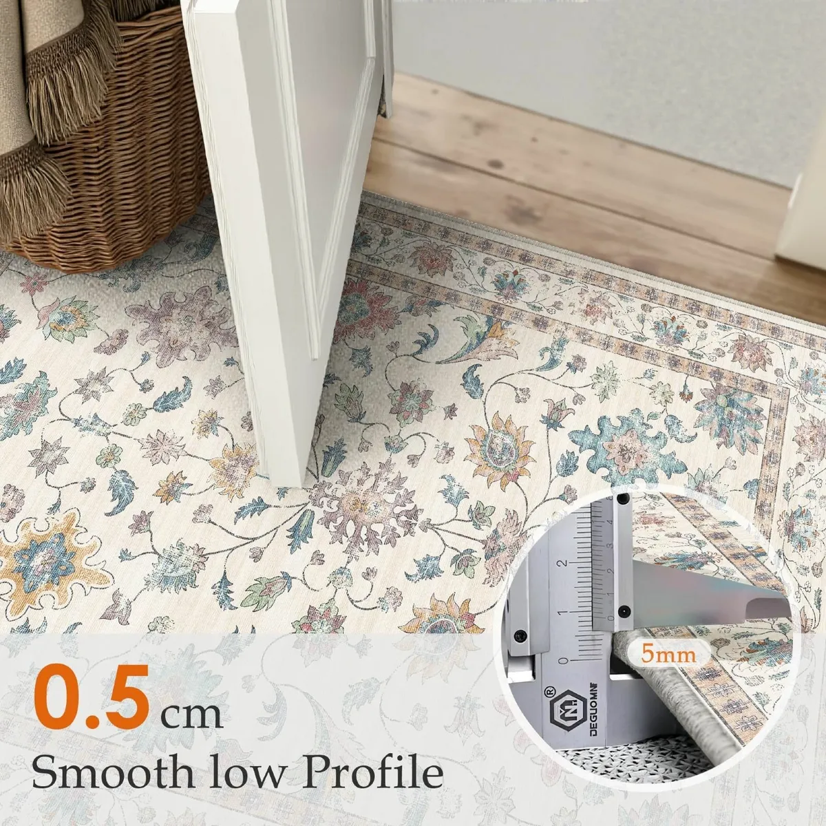 Rugs Living Room 200x300 cm Vintage Washable Non - Image 3