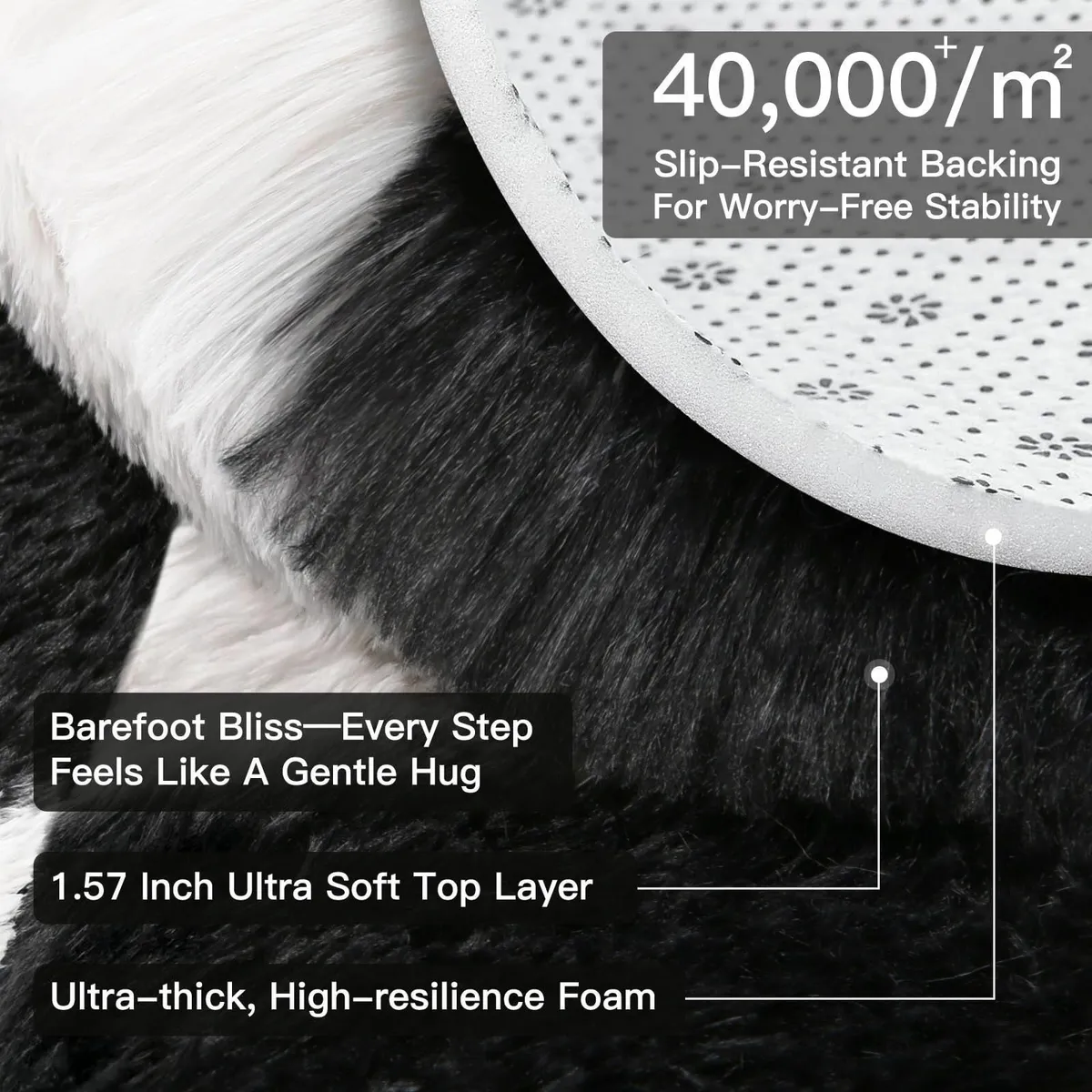 Rugs Living Room 200x300cm Black and White - Image 3