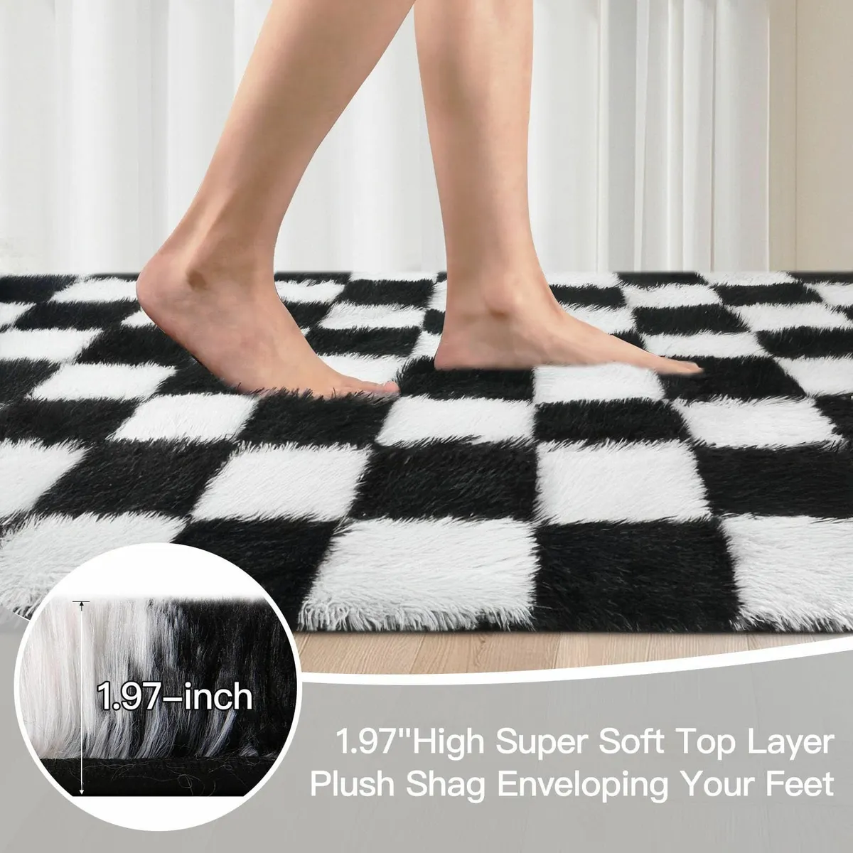 Rugs Living Room 200x300cm Black and White - Image 2