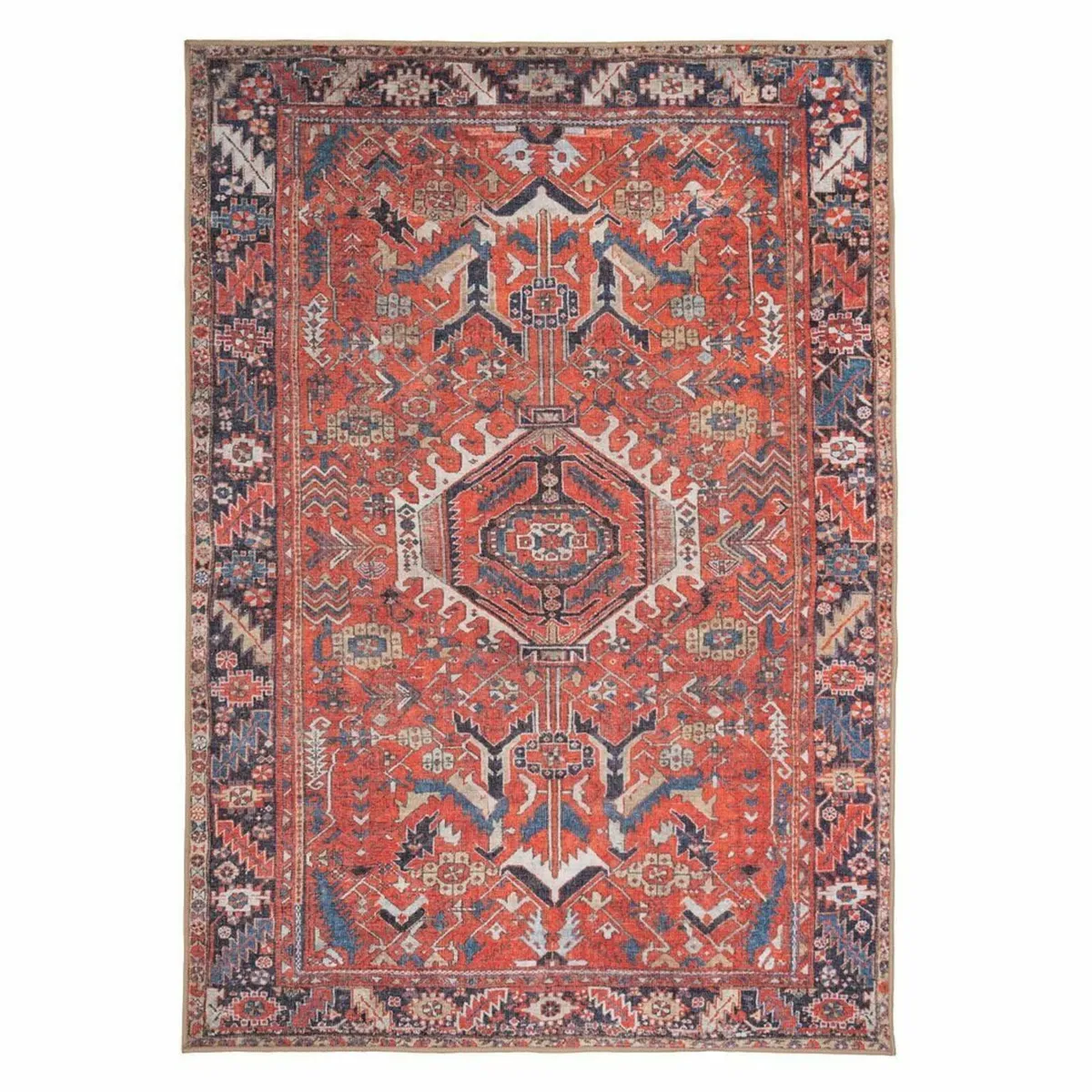 Machine Washable Vintage Red Cotton Rugs Eastern - Image 3