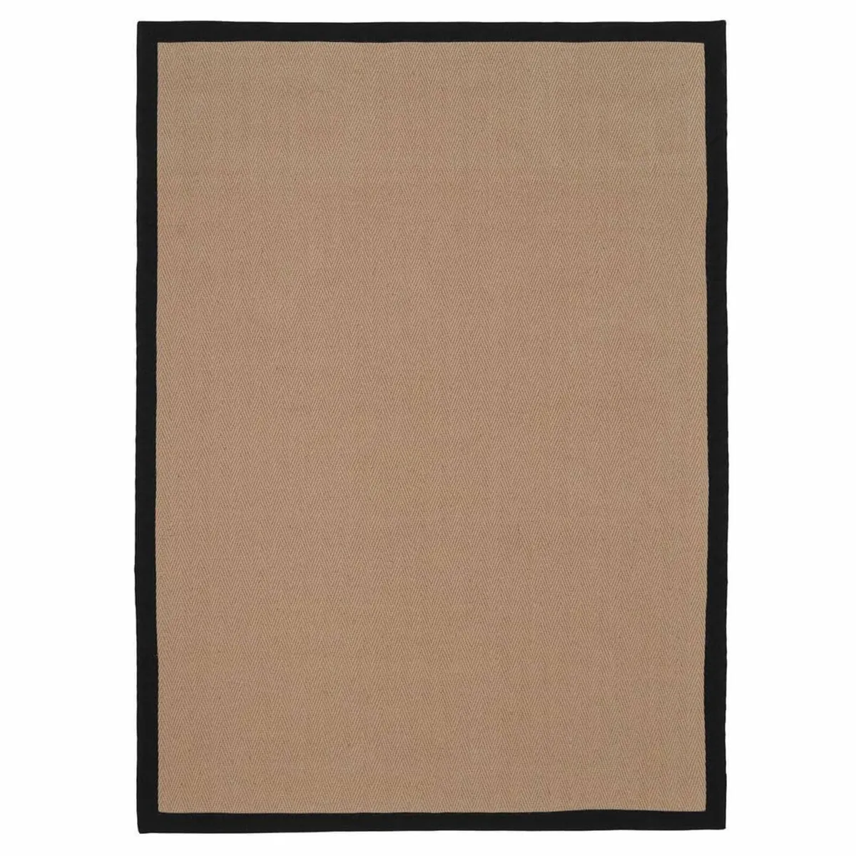 Jute Black Cotton Bordered Rugs Brown Beige - Image 2