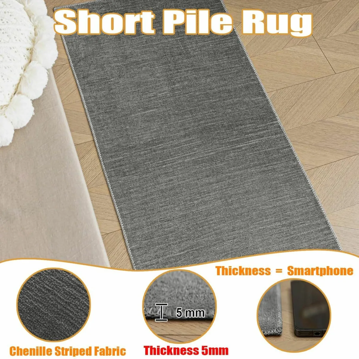 Area Rugs for Bedroom Non Slip Rug Washable - Image 2