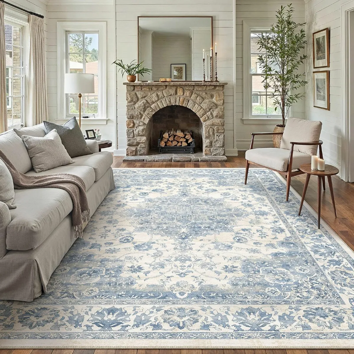 Living Room Area Blue Rug 200x300cm Machine - Image 1