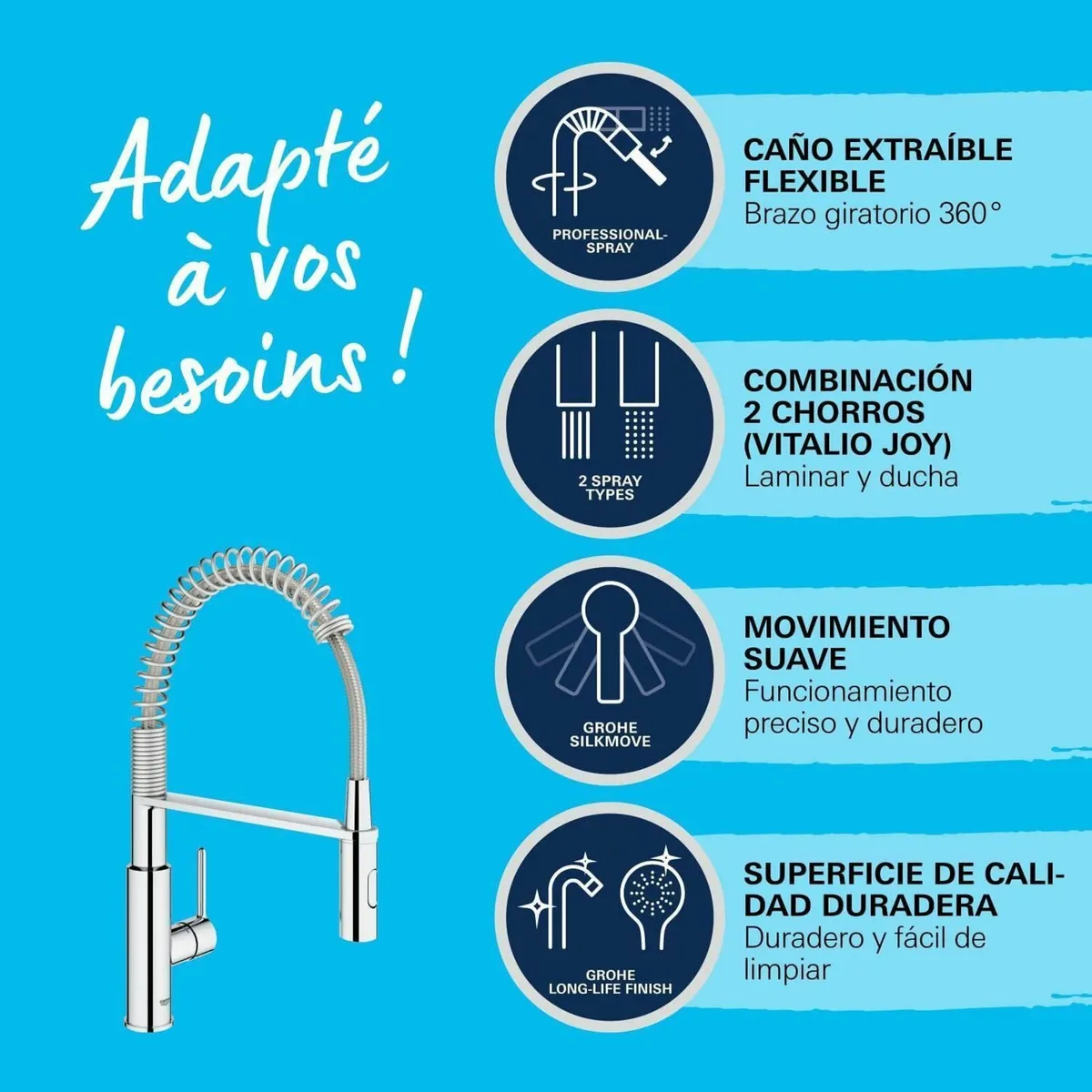 Get - Kitchen Sink Tap Single-Lever Mixer with - Image 4