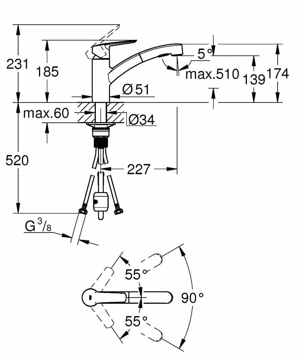QUICKFIX Start - Kitchen Sink Tap Mixer with - Image 3