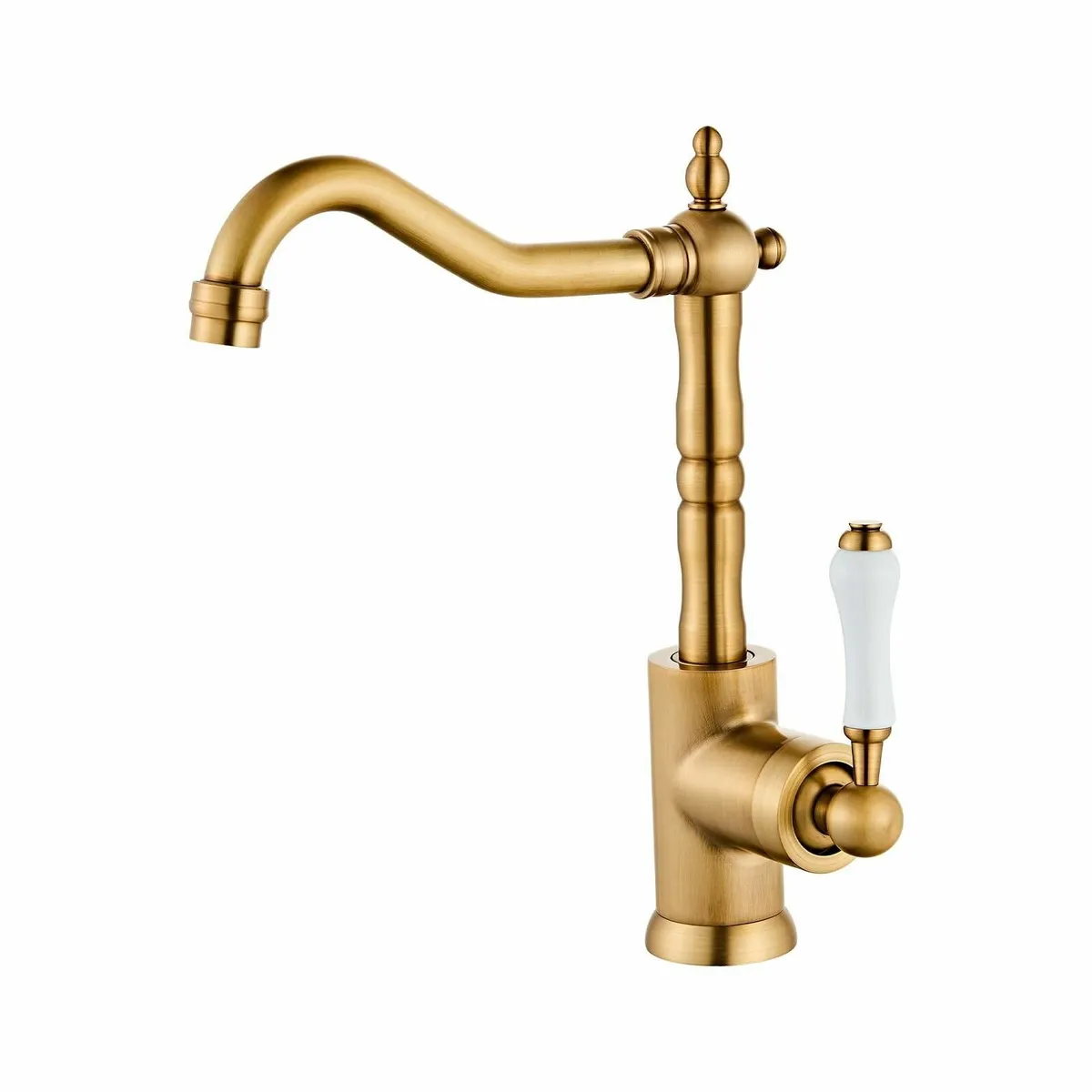 Antique Brass Kitchen Sink Faucet Single Handle - Image 1