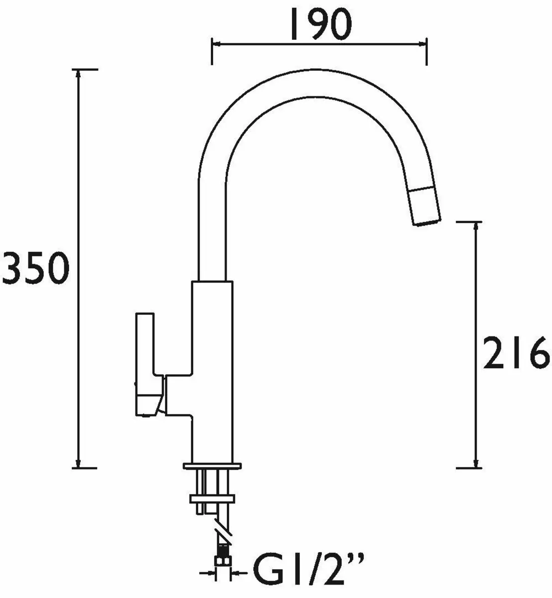 MLB SNK BLK Melba Kitchen Sink Mixer Tap with - Image 3