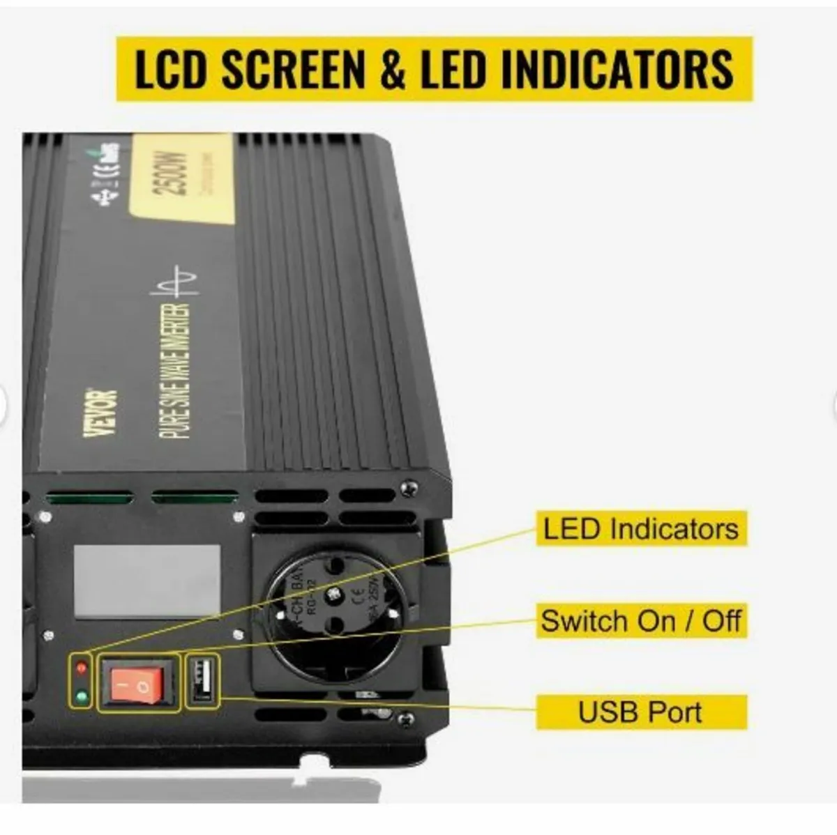 Pure Sine Wave Inverter 2500W Power Inverter - Image 4