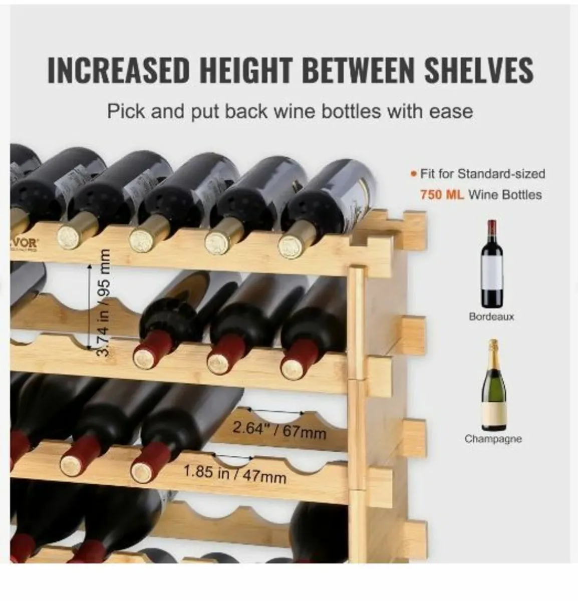72 Bottle Stackable Modular Wine Rack - Image 2
