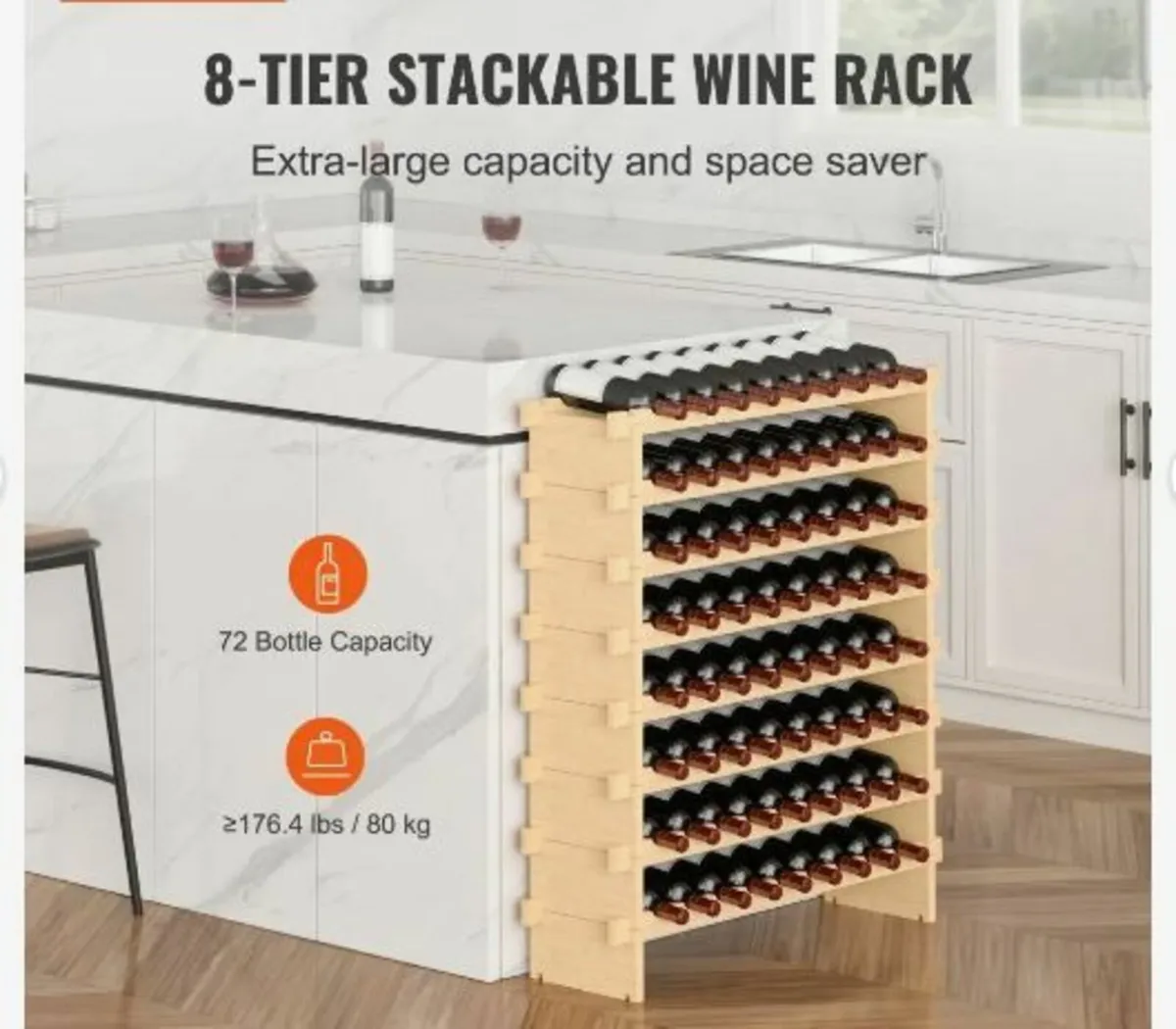72 Bottle Stackable Modular Wine Rack - Image 3