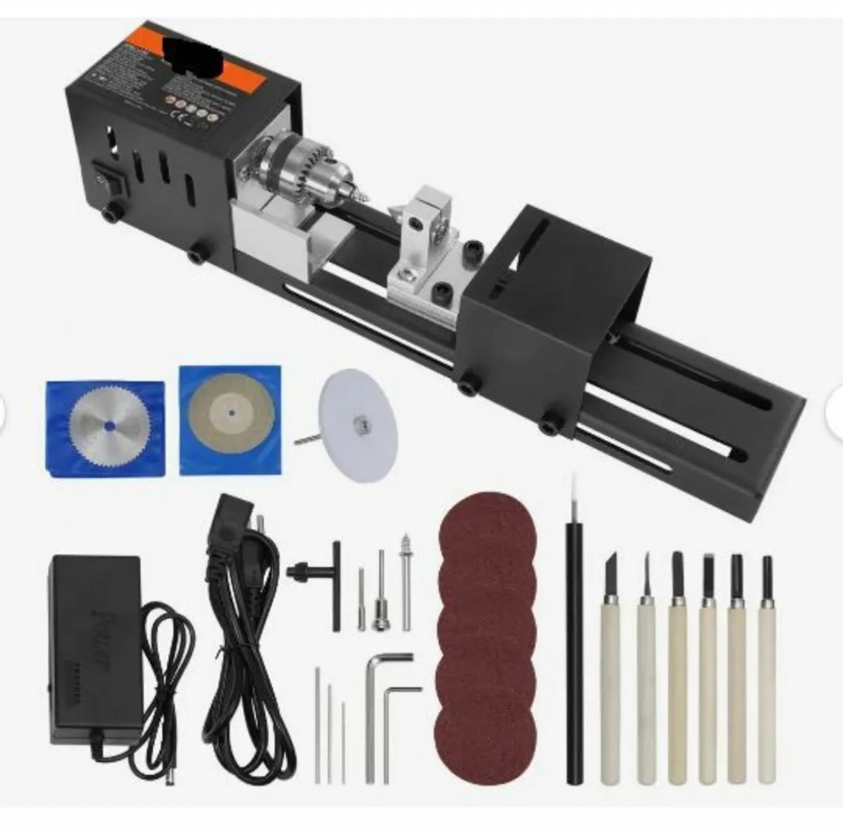 Mini Lathe Machine, 7 cm x 16 cm, 24VDC 96W - Image 1