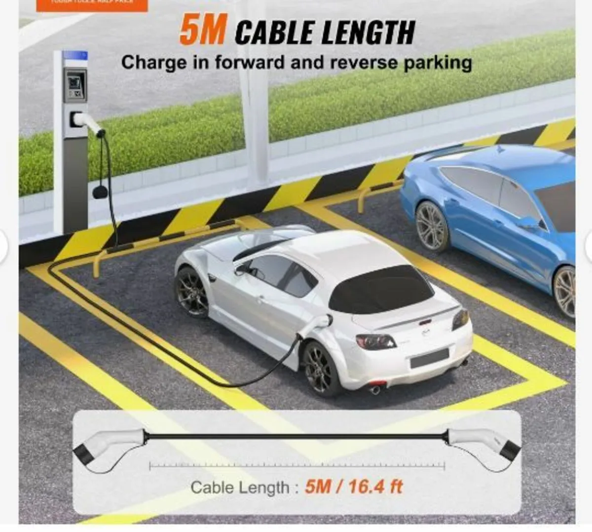 Type 2 to Type 2 EV Charging Cable, 32Amp, 22kW - Image 2
