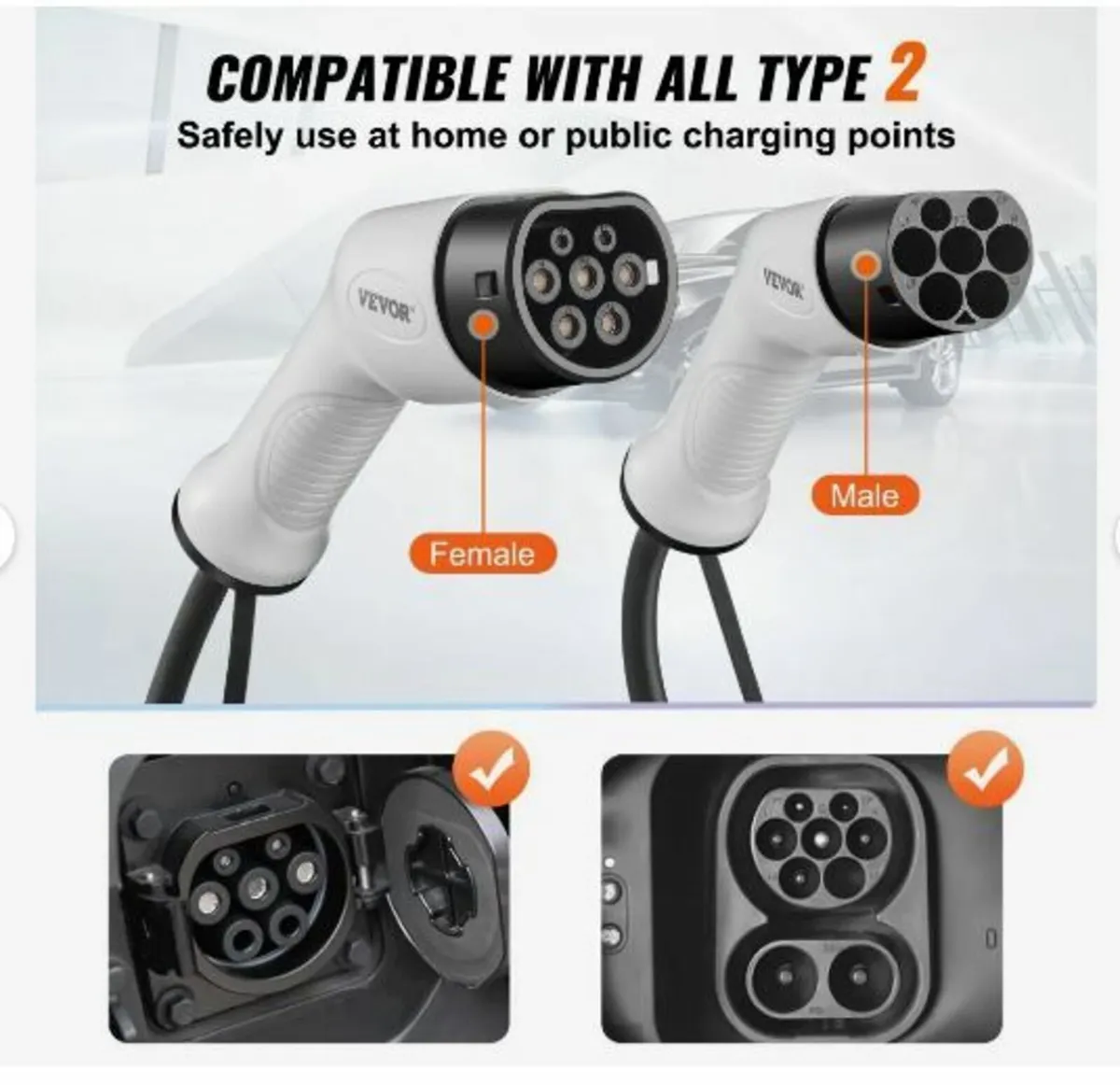 Type 2 to Type 2 EV Charging Cable, 32Amp, 22kW - Image 4