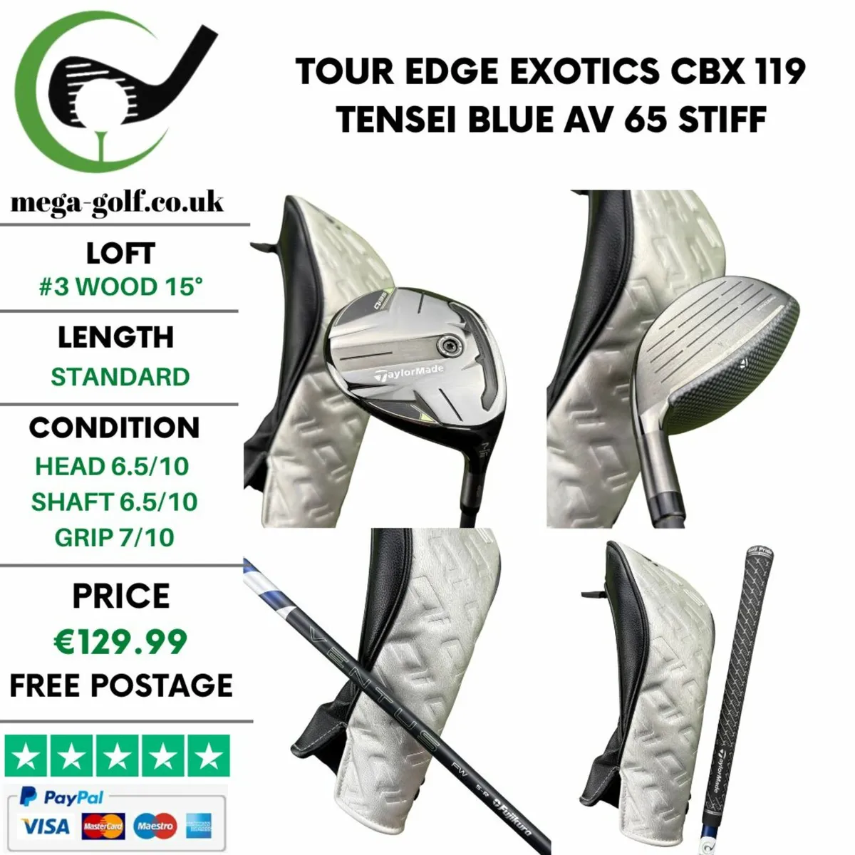 Tour Edge Exotics CBX 119 #3 Wood 15° / Stiff - Image 1