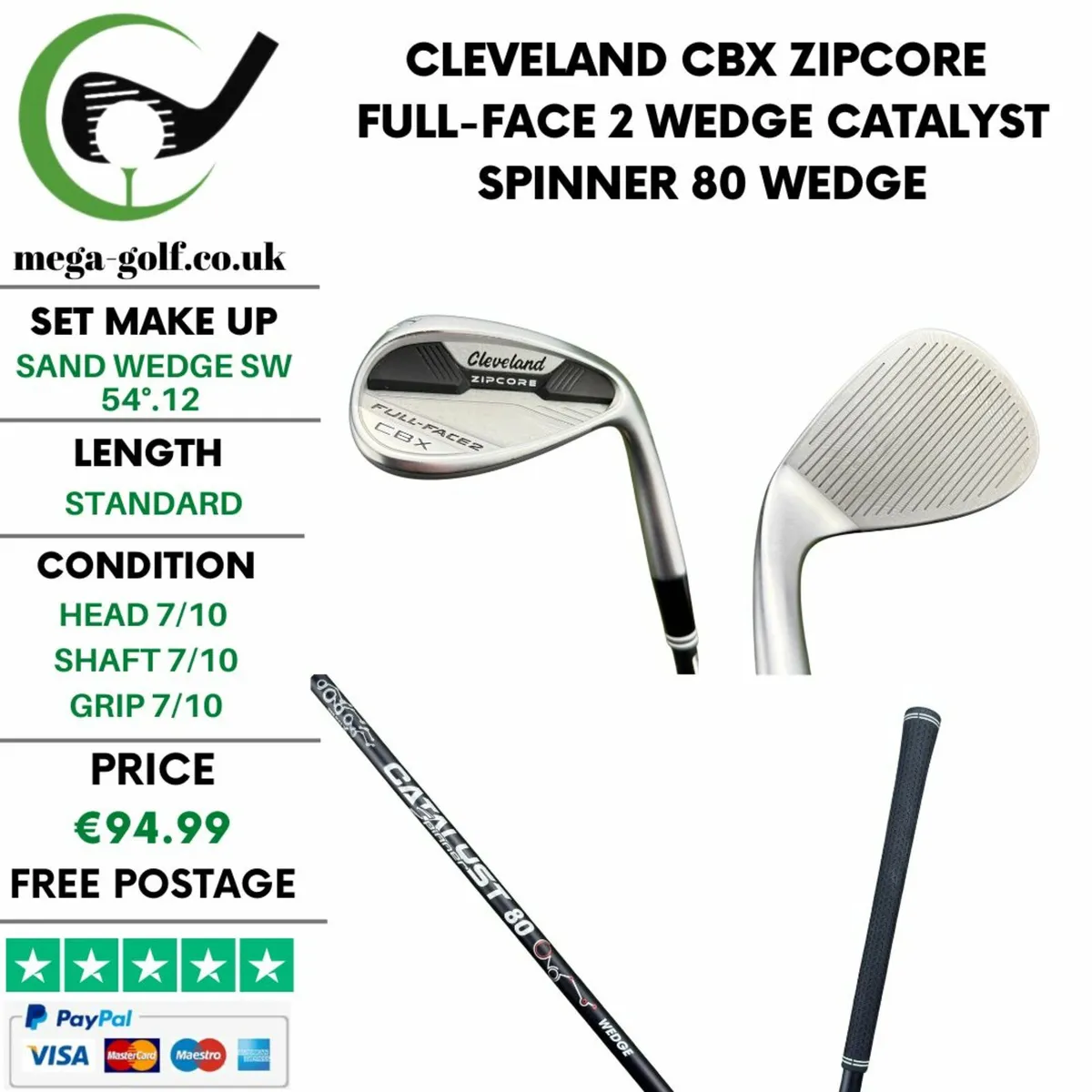 Cleveland CBX Zipcore Full-Face 2 Wedge Sw 54°.12 - Image 1