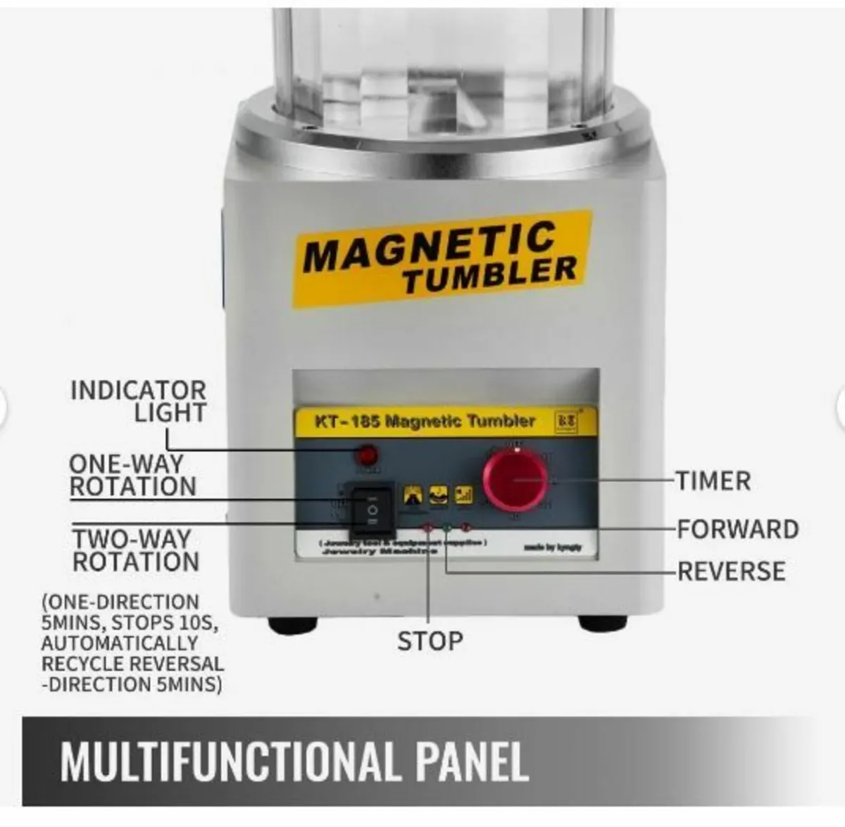 185 Magnetic Tumbler 180mm Jewelry Polisher - Image 3