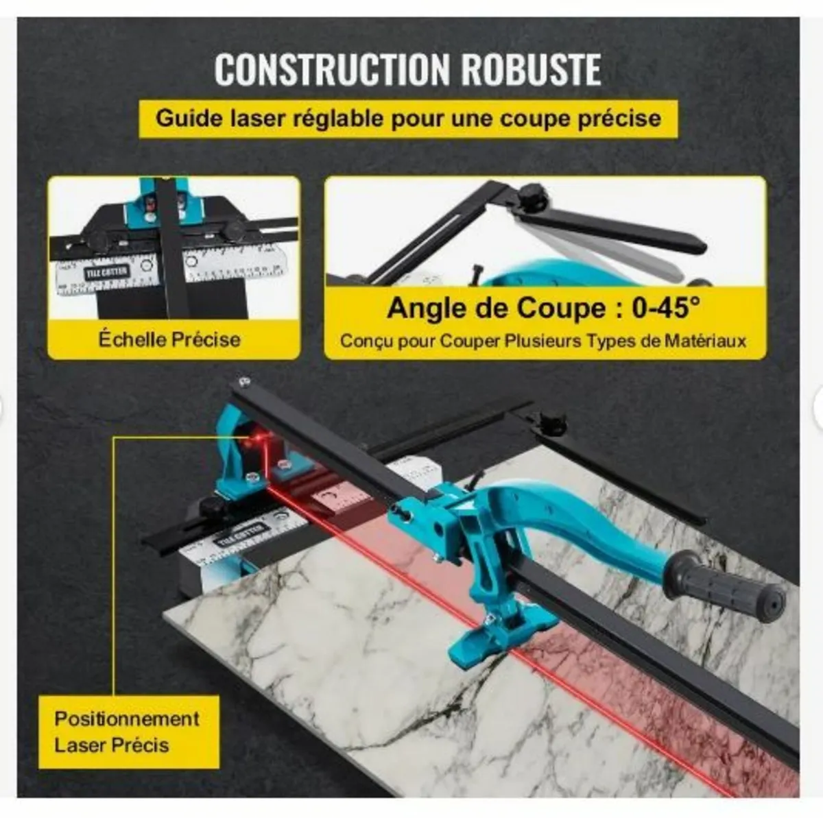 47 Inch Tile Cutter Single Rail Double Brackets - Image 4