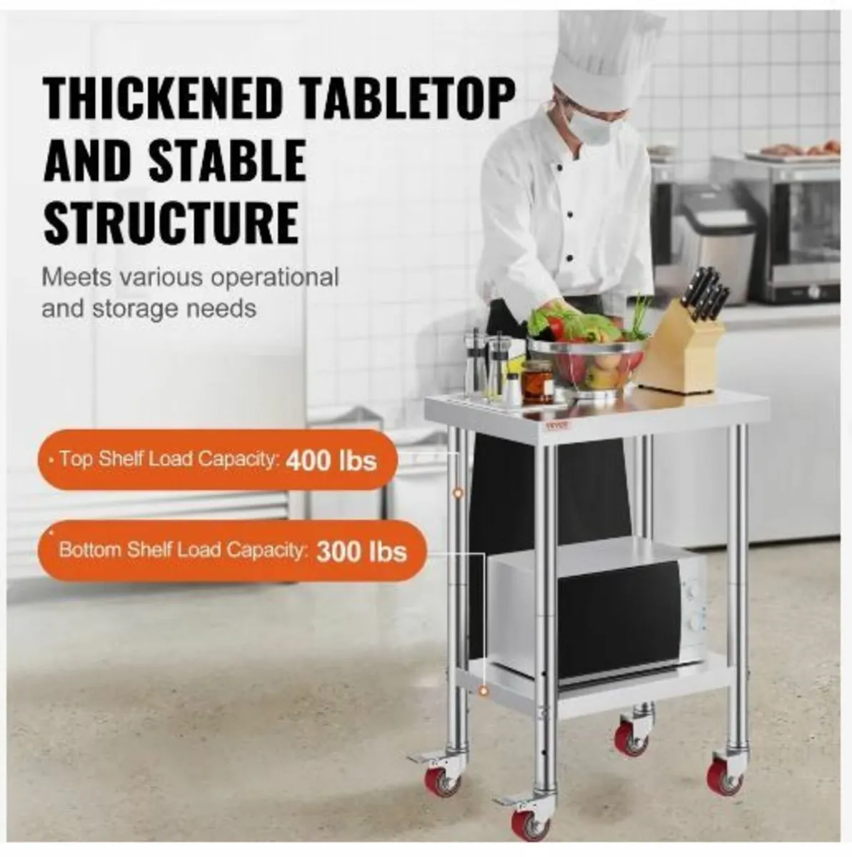 Stainless Steel Work Table 24 x 18 x 34 Inch - Image 3