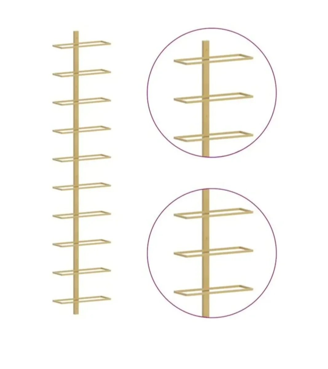 Modern hanging wine rack in gold color - Image 3