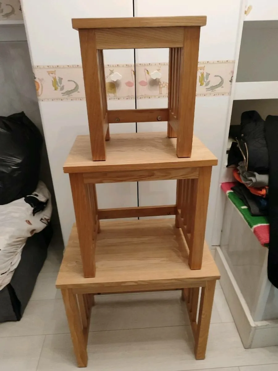 Wood Nesting Table Set of 3 - Image 2