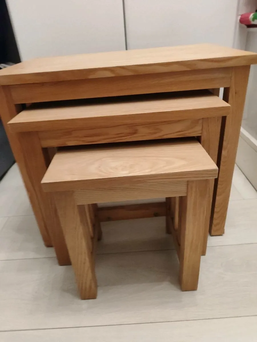 Wood Nesting Table Set of 3 - Image 1