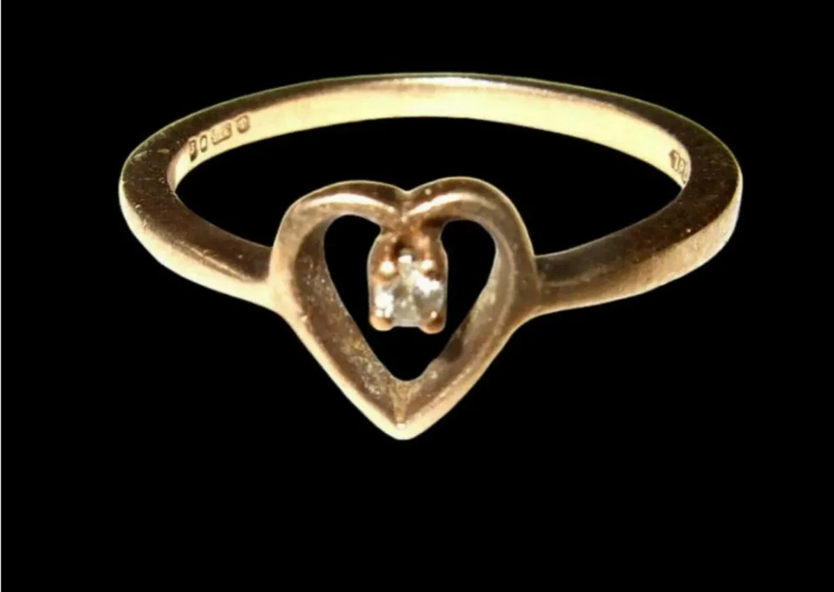 Vintage 9ct Hallmarked Diamond Suspension Ring - Image 4