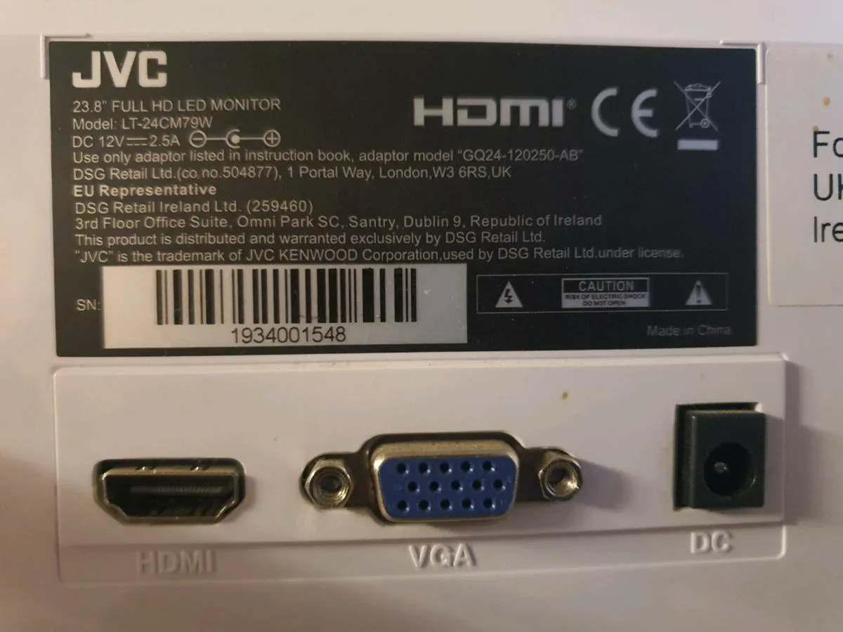 JVC 24'' full HD LED PC monitor - Image 2