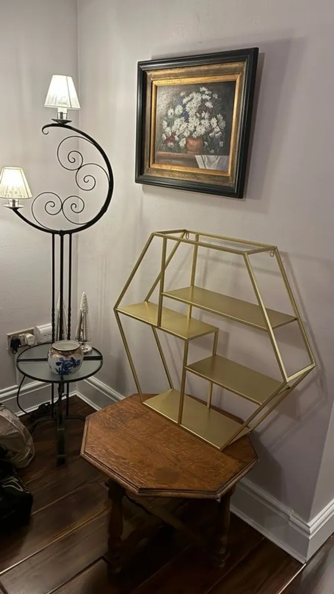 Shelves - Hexagon, Gold Coloured Shelves - Image 2