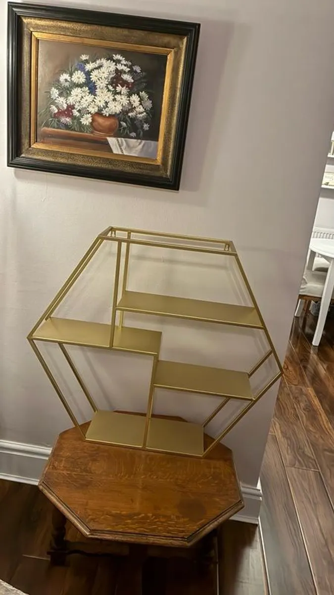 Shelves - Hexagon, Gold Coloured Shelves - Image 3