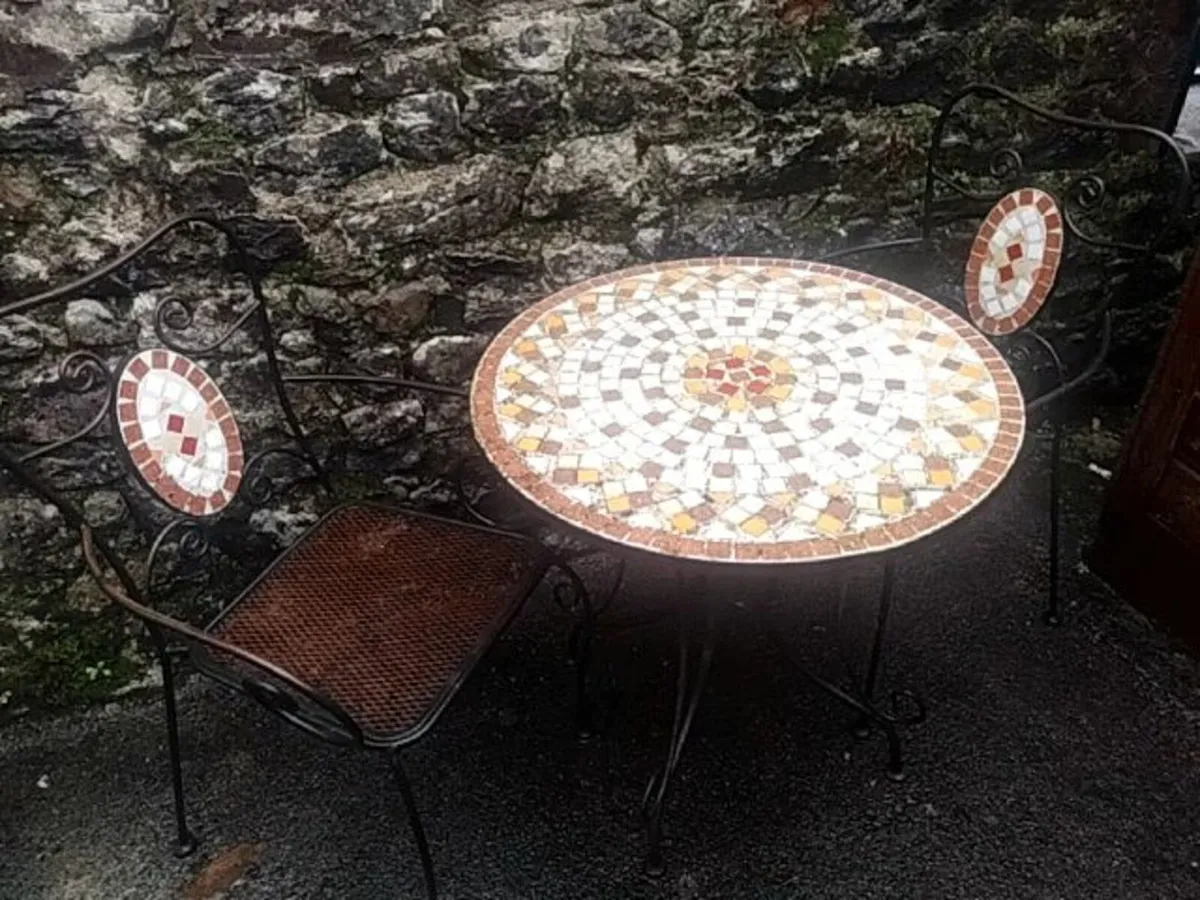 Iron patio table and chairs - Image 2