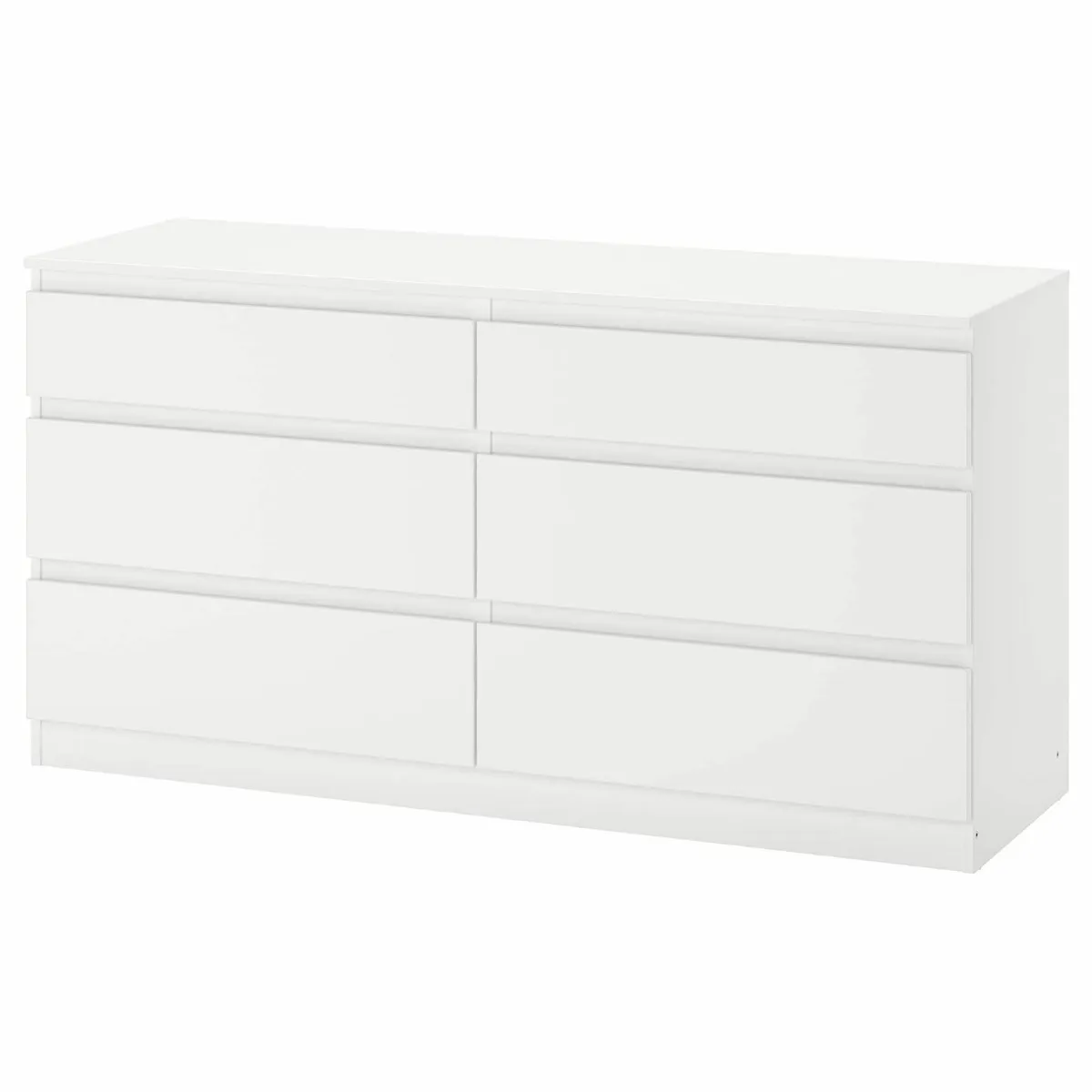 Kullen Chest of 6 Drawers 140x72 cm White - Image 1
