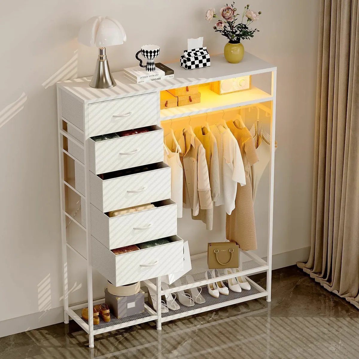 5 Drawer Dresser for Bedroom Chest of with - Image 4