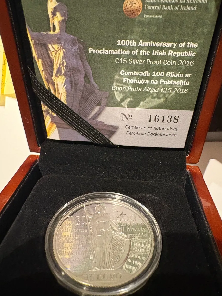 silver proof 15 euro 2016. Unc. 100th anniversary - Image 1