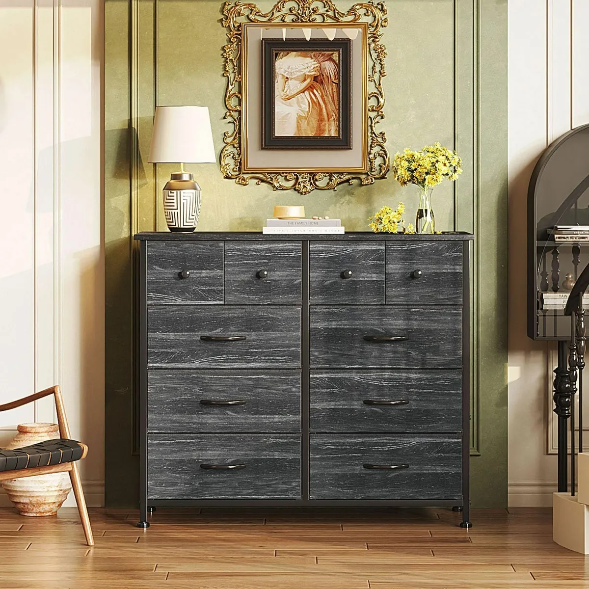 Chest of Drawers Fabric Dresser for Bedroom with - Image 4