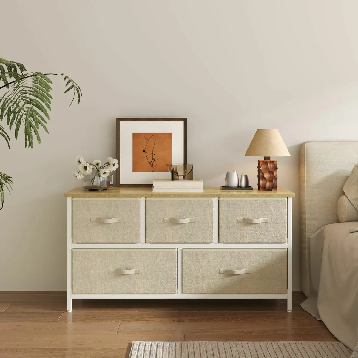 Chest of Drawers with 5 Bedside Cabinet Organizer - Image 1