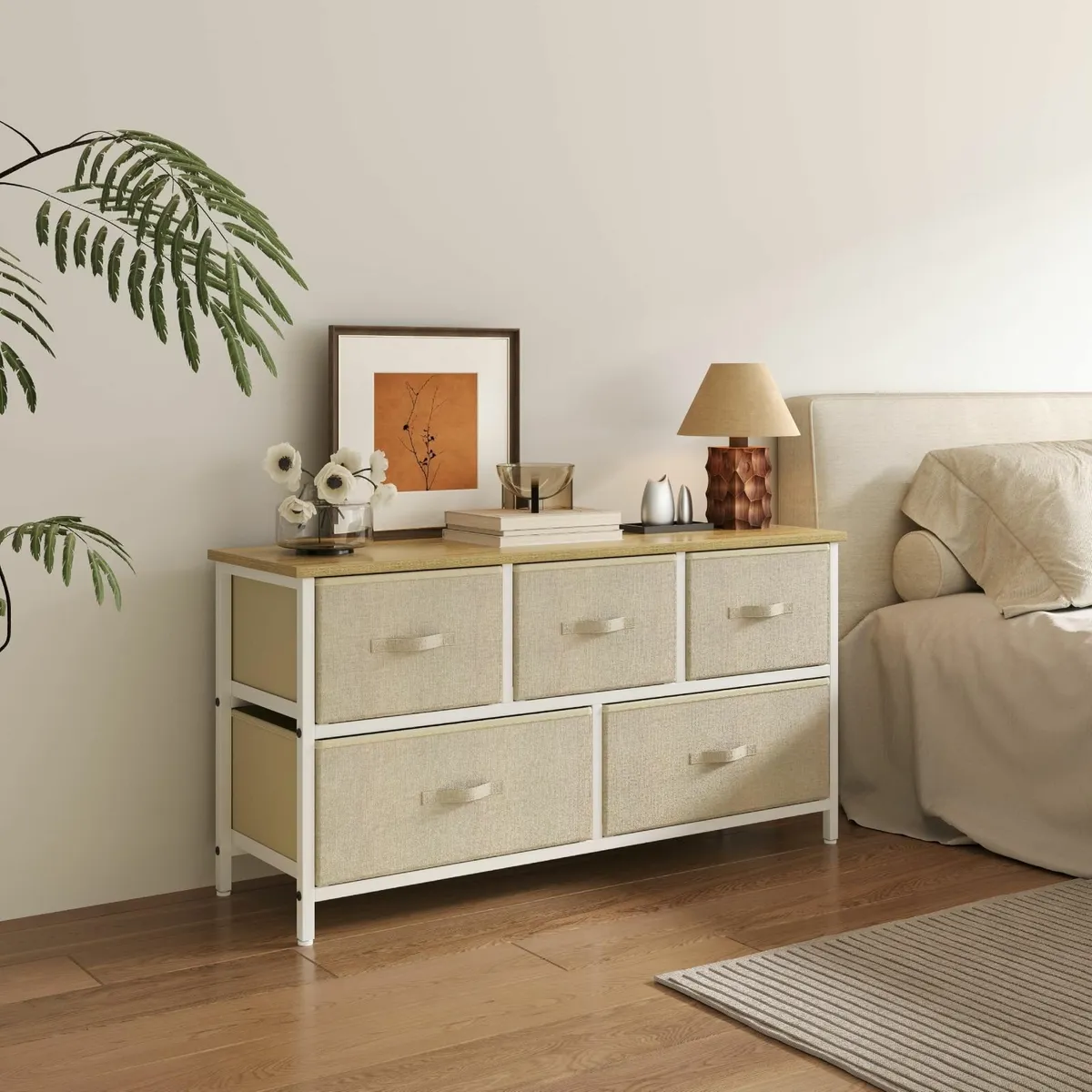 Chest of Drawers with 5 Bedside Cabinet Organizer - Image 3