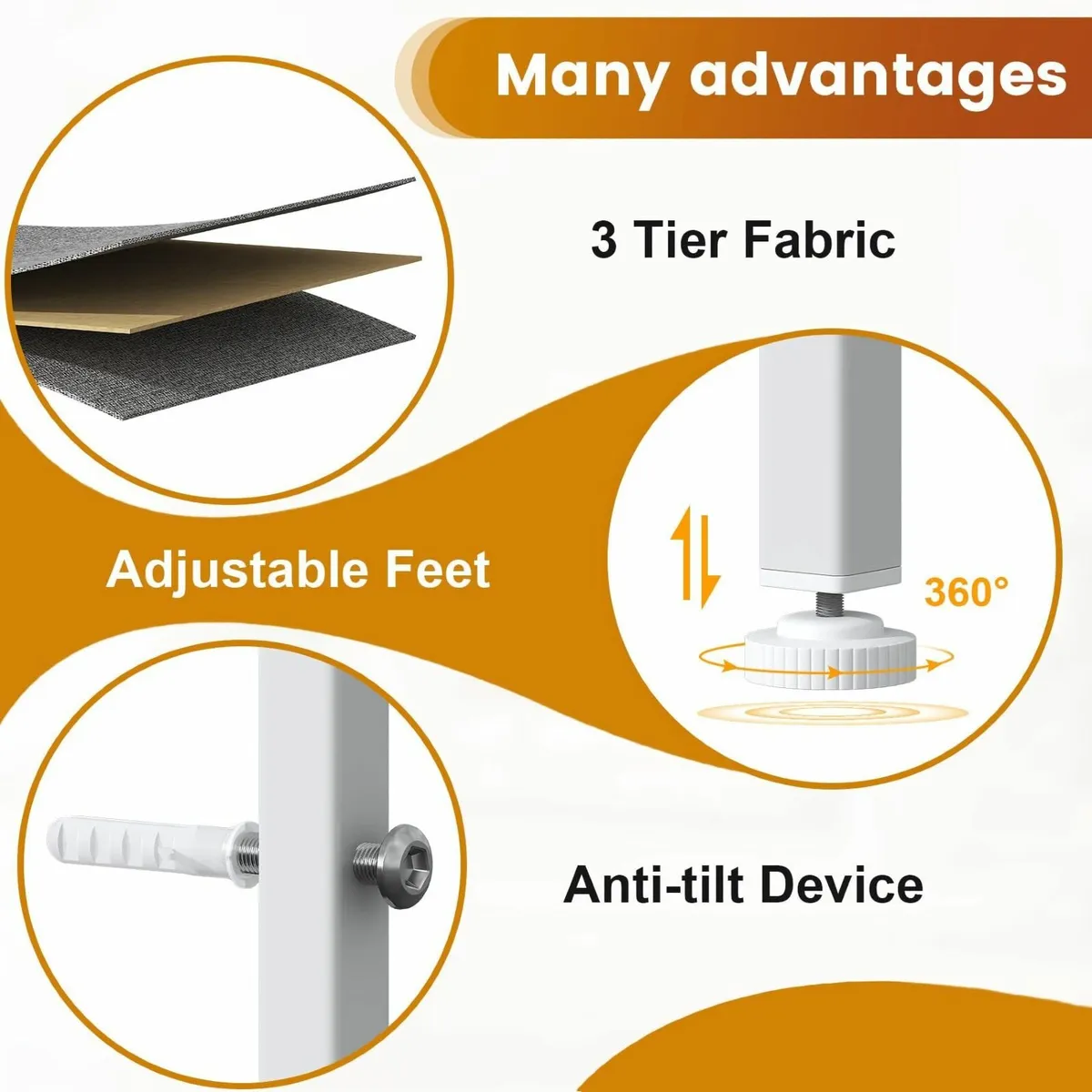 Chest of Drawers Bedroom Dresser with 8 Fabric - Image 4