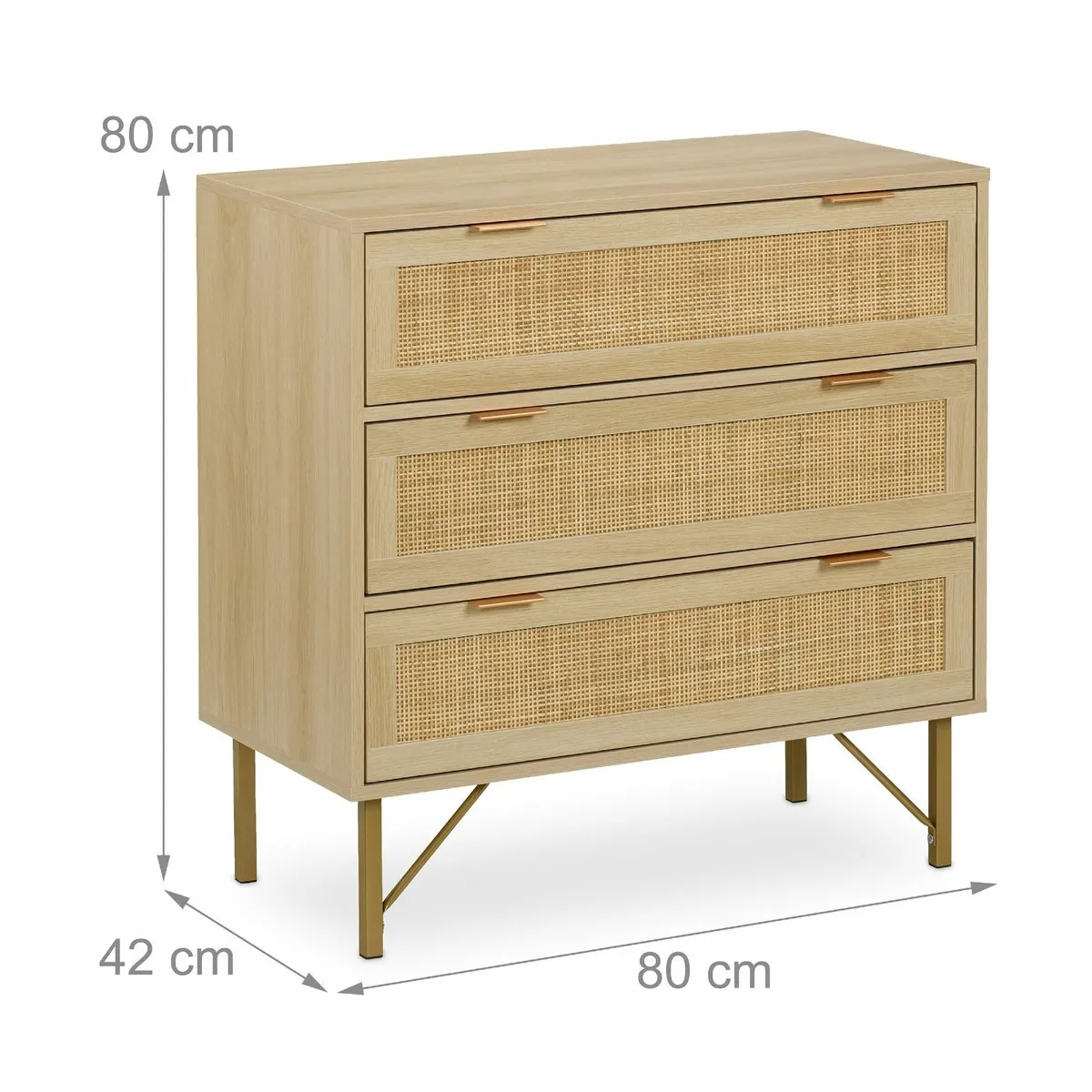 Chest of Drawers Bedroom Dresser Rattan Look - Image 3