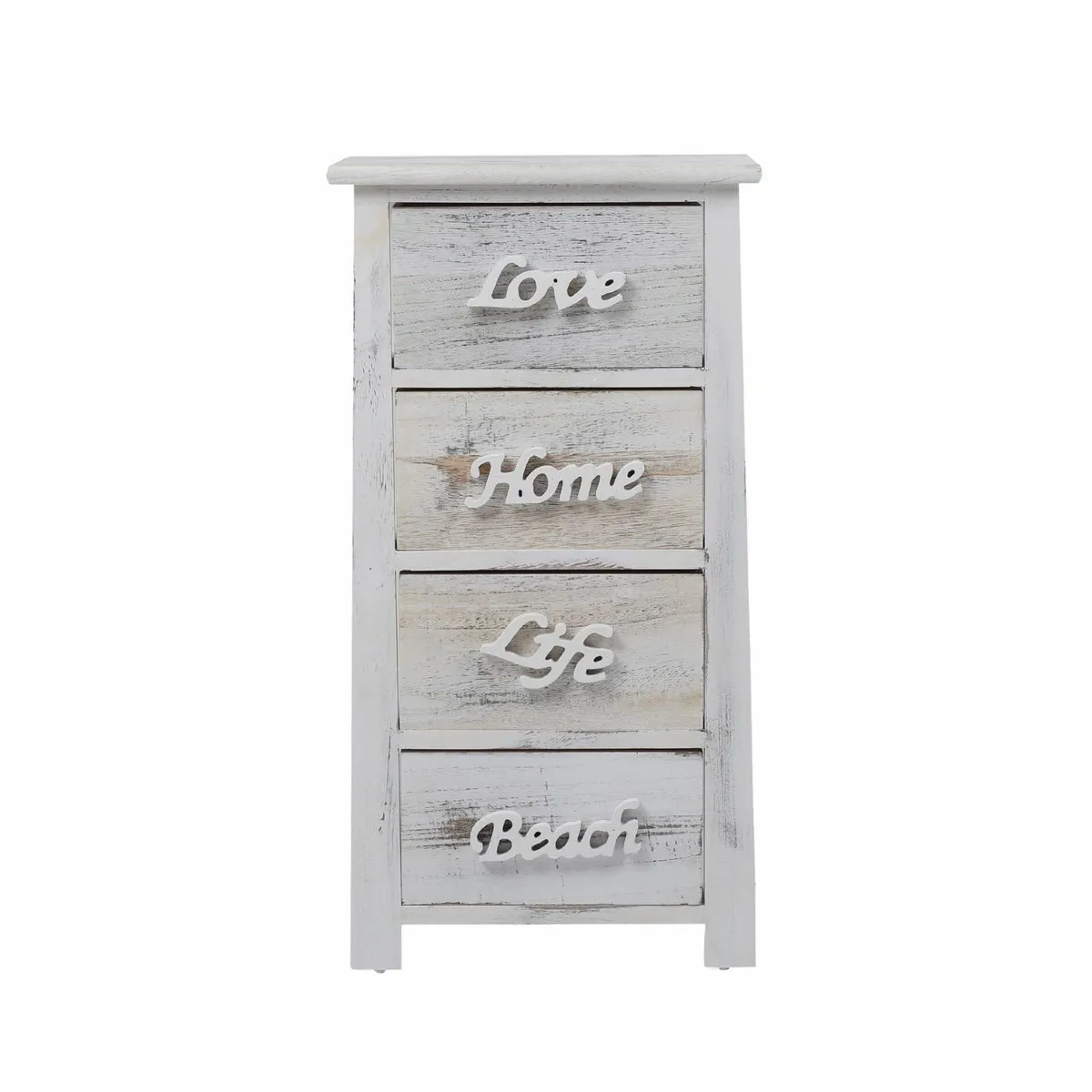 Cabinet Sideboard 4 Drawers Wood White Grey - Image 1