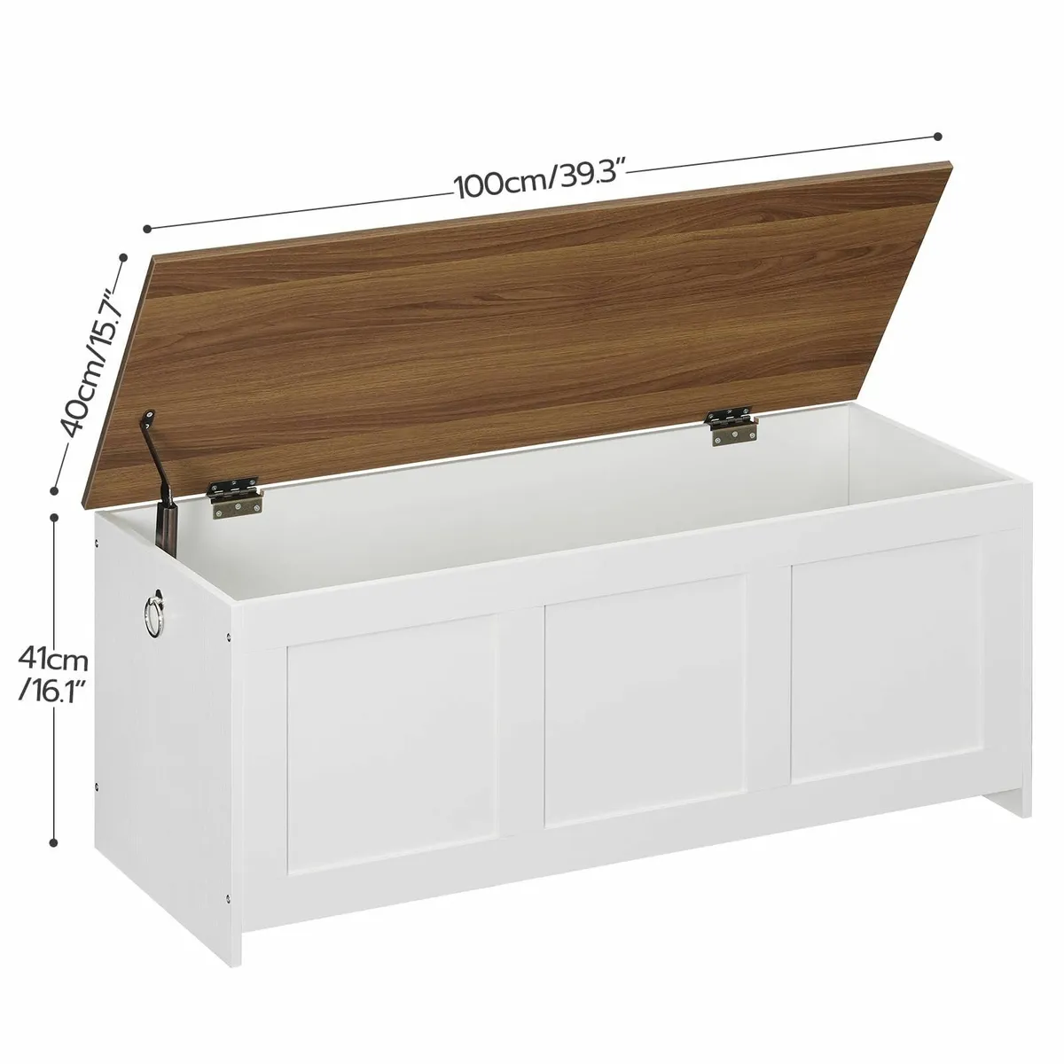 Storage Chest Wooden Bench with Drawer Blanket - Image 3