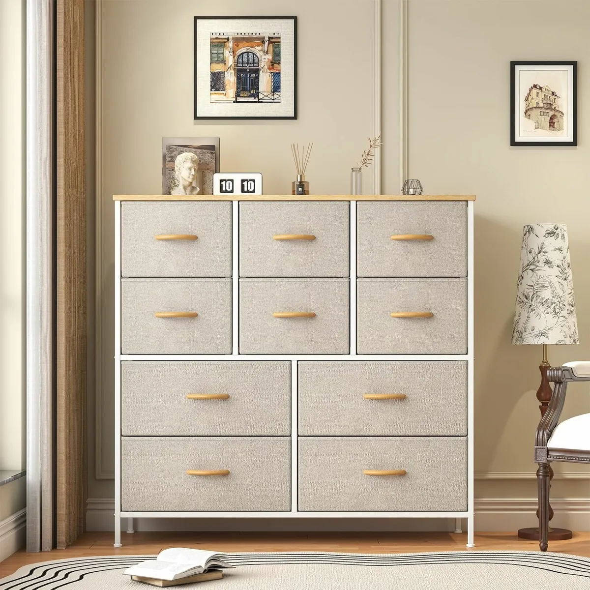 Chest of Drawers Bedroom Tall Dresser with 10 - Image 1